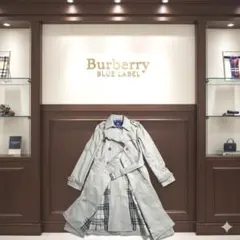 ヴィンテージ バーバリーブルーレーベルトレンチコート ノバチェックシルバー金具