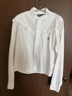 リメイク　Polo by Ralph Lauren フリル長袖シャツ ホワイトのサムネイル