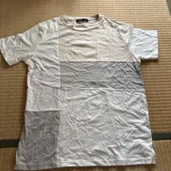 nano universe パネル切り替え Tシャツ　ベージュ　白T グレー
