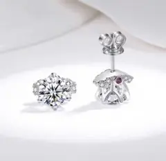 モアサナイト ピアス(両耳用)
