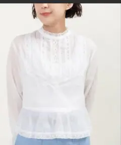 Dot &Stripes ドット&ストライプス　レースブラウスのサムネイル