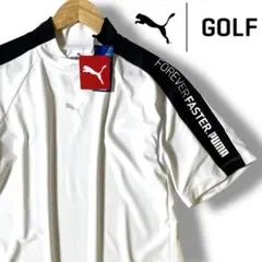 新品 プーマ ゴルフ 定1.2万 吸汗速乾 モックネック 半袖シャツ XL 白