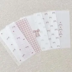 バインダー貯金　リフィル　ピンク　リボン　チェック　saving
