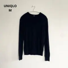 ユニクロ メリノクルーネックセーター ネイビー レディースM