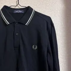 美品 FRED PERRY ブラック 長袖ポロシャツ M