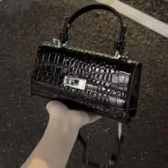 クロコダイル風クラシックハンドバッグ