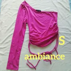 ambiance ピンク トップス【S】ワンショルダー