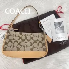 新品 極美品 COACH コーチ ハンドバッグ シグネチャー ポーチ