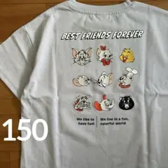 新品　トム&ジェリー　刺繍　半袖　　　Tシャツ　ラベンダー　150㎝