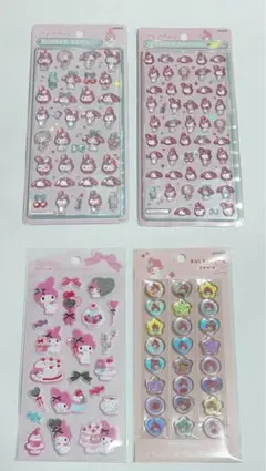 【正規品】ボンボンドロップシール おはじき風シール などマイメロディセット4点