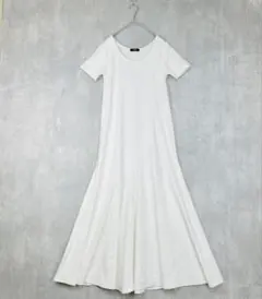 ♪　ベースメントオンライン　白　フレア　ワンピース　カットソー　半袖　夏