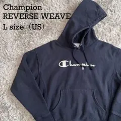 Champion リバースウィーブ パーカー Lサイズ ネイビー フーディ