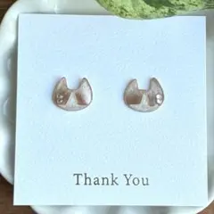 ピアス　ノンホール選べます♪ 茶猫ちゃん