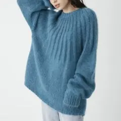 Mila Owen モヘアクルーネック求心編みニット プルオーバー