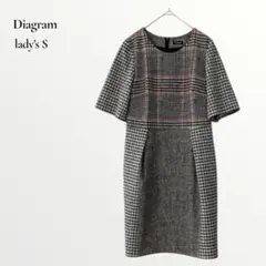 【美品】Diagramダイアグラム／半袖ワンピース チェック柄