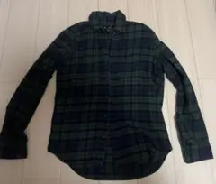 Gap グリーン系チェック 長袖ネルシャツ S