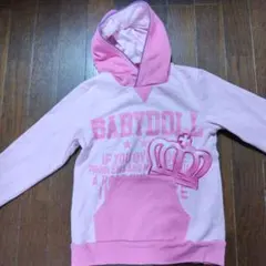 BABYDOLL ピンク パーカー 王冠刺繍
