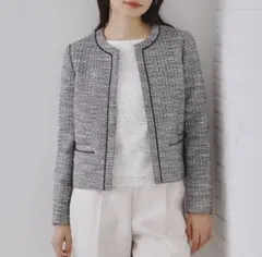 【OPAQUE.CLIP】《通勤・セレモニー対応》コットンツイードジャケット