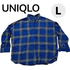 【オーバーサイズ】UNIQLO フランネルスキッパーチェックシャツ