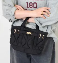 【即購入禁止】TRIFFER/トリファー キルティングミニトートバッグ 黒