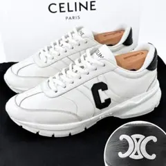 美品 CELINE 24SS ジョガー レースアップ スニーカー 39 ホワイト 