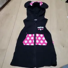 ミニー ノースリーブパーカー 80cm 黒/ピンク