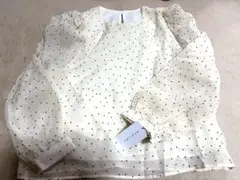 新品 HEALING アイボリー ドット柄 長袖ブラウス