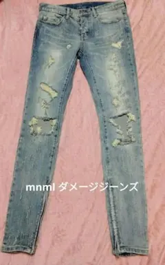 mnml ミニマル ダメージデニム スキニー