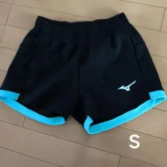 Mizuno バドミントンパンツ S ブラック/ターコイズ