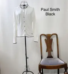 E 2795【純白美品】ポールスミスブラック　カーディガン　Mサイズ大人目綺麗
