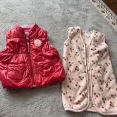 美品ミキハウス 中綿ベスト 90cm 寝巻きベストセット