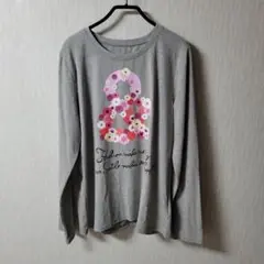 アンドラブ。花柄プリント グレー 長袖Tシャツ、新品、未使用