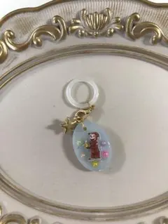 ハンドメイド　傘目印チャーム　傘マーカー　お猿さん