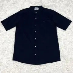 『美品』LACOSTE 別注 バンドカラー フルオープン ポロシャツ ブラックM