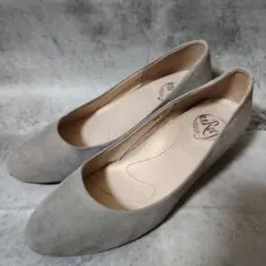 unReef　23.5cm　 グレー スエード パンプス　ラウンドトゥ