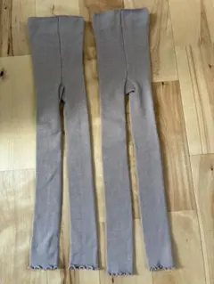【未使用品】ベージュ リブ編み スパッツ 105cm 西松屋