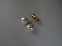 パール キャッチ ピアス 12mm K18ボールピアス