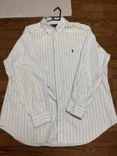 Ralph Lauren 青白ストライプ 長袖シャツ