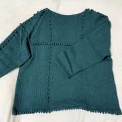 BEARDSLEY グリーン ポンポンニット Fサイズのサムネイル