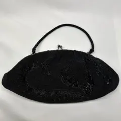 ブラックフォーマル　黒　ビーズ　ハンドバック