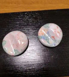 花柄陶器箸置き 2個セット 約5cm