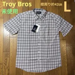 Troy Bros／メンズ半袖チェックシャツ L／未使用のサムネイル