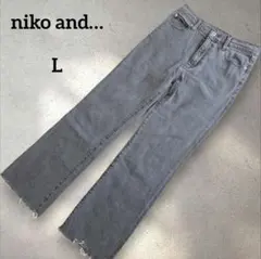 ニコアンド　デニムパンツ　カットオフ　ジーンズ　L　グレーのサムネイル