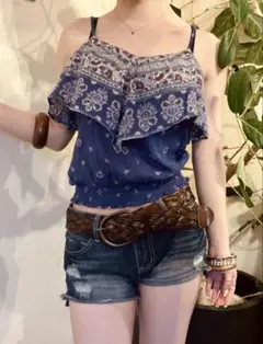 American Eagle アメリカンイーグル ブルー キャミソールY2Kのサムネイル
