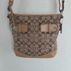 COACH シグネチャー ショルダーバッグ ベージュ ブラウン