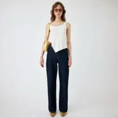 美品✨MOUSSY コットンリネン90S ストレート ワンウォッシュ 24