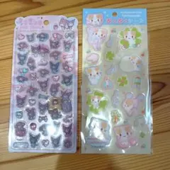 【正規品】マイメロ　クロミ　うるちゅるポップシール　サンリオ　ふわふわにゃんこ