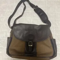 BRITISH GREEメッセンジャーバッグ レザー×キャンバス - メルカリ