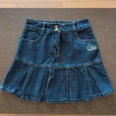 SHEIN BARELY BLUE プリーツデニムスカート　インディゴブルー