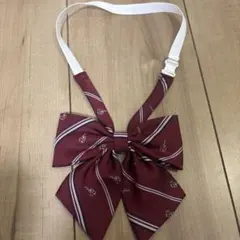 EASTBOY バーガンディ ストライプ リボンタイ